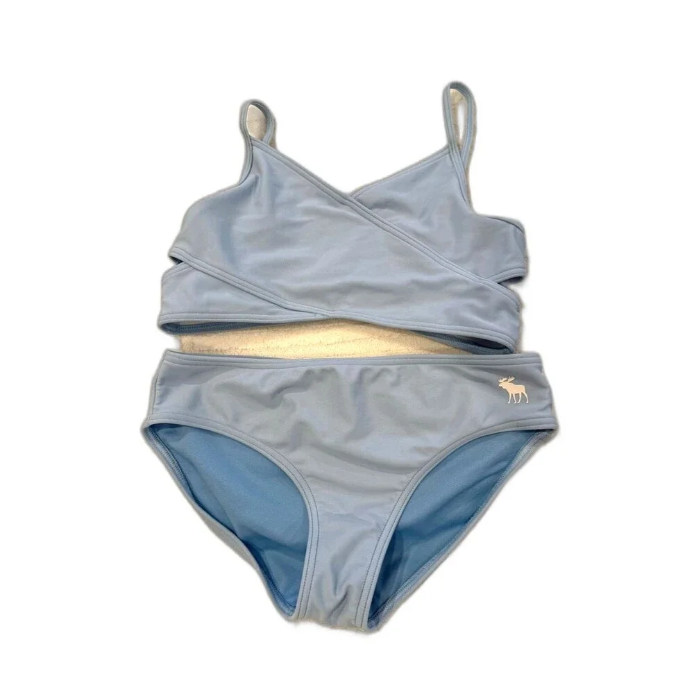 Abercrombie Kids Light Blue Bikini Swimsuit Set – Girls Size 9/10